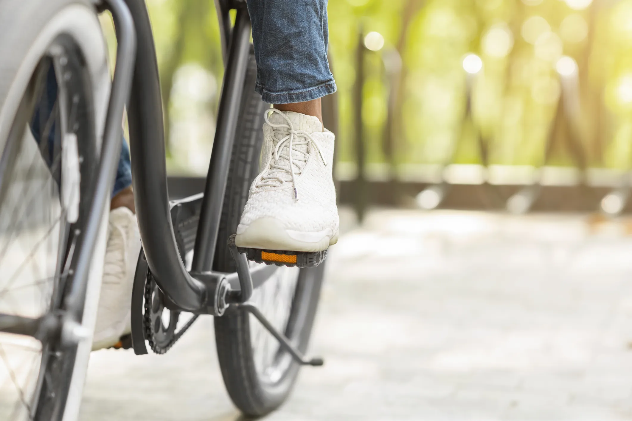 person riding a bike