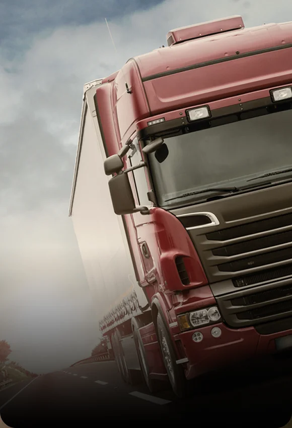 Truck driving on road