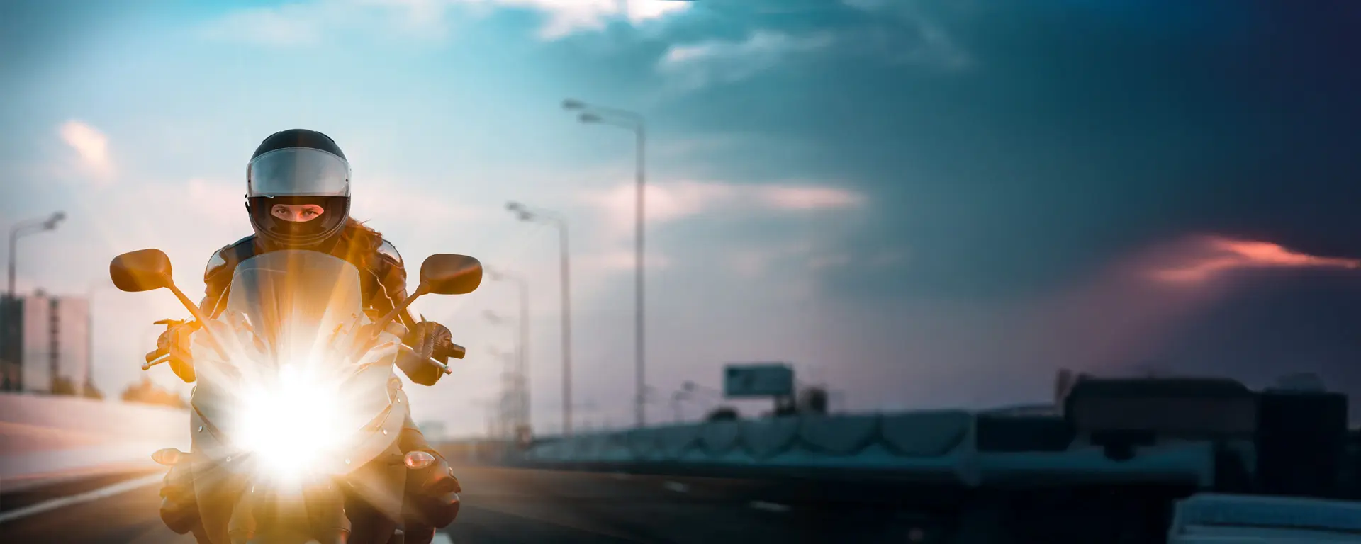 Motorcycle riding on highway