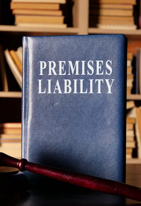 Premises liability book behind gavel